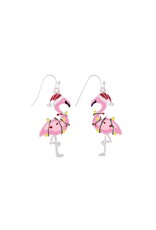 Periwinkle by Barlow Christmas Earrings | Holiday Flamingos