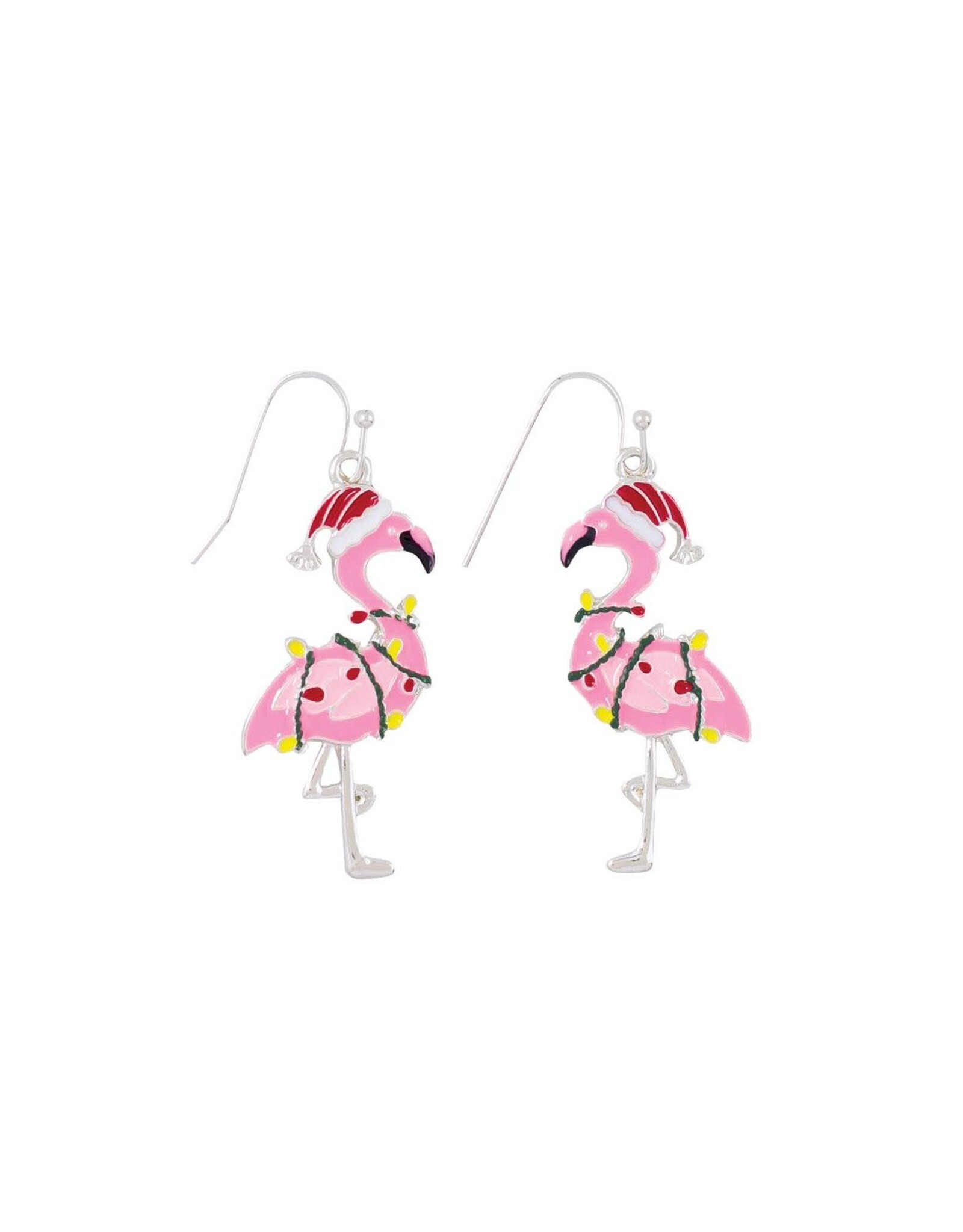 Periwinkle by Barlow Christmas Earrings | Holiday Flamingos