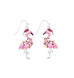 Periwinkle by Barlow Christmas Earrings | Holiday Flamingos