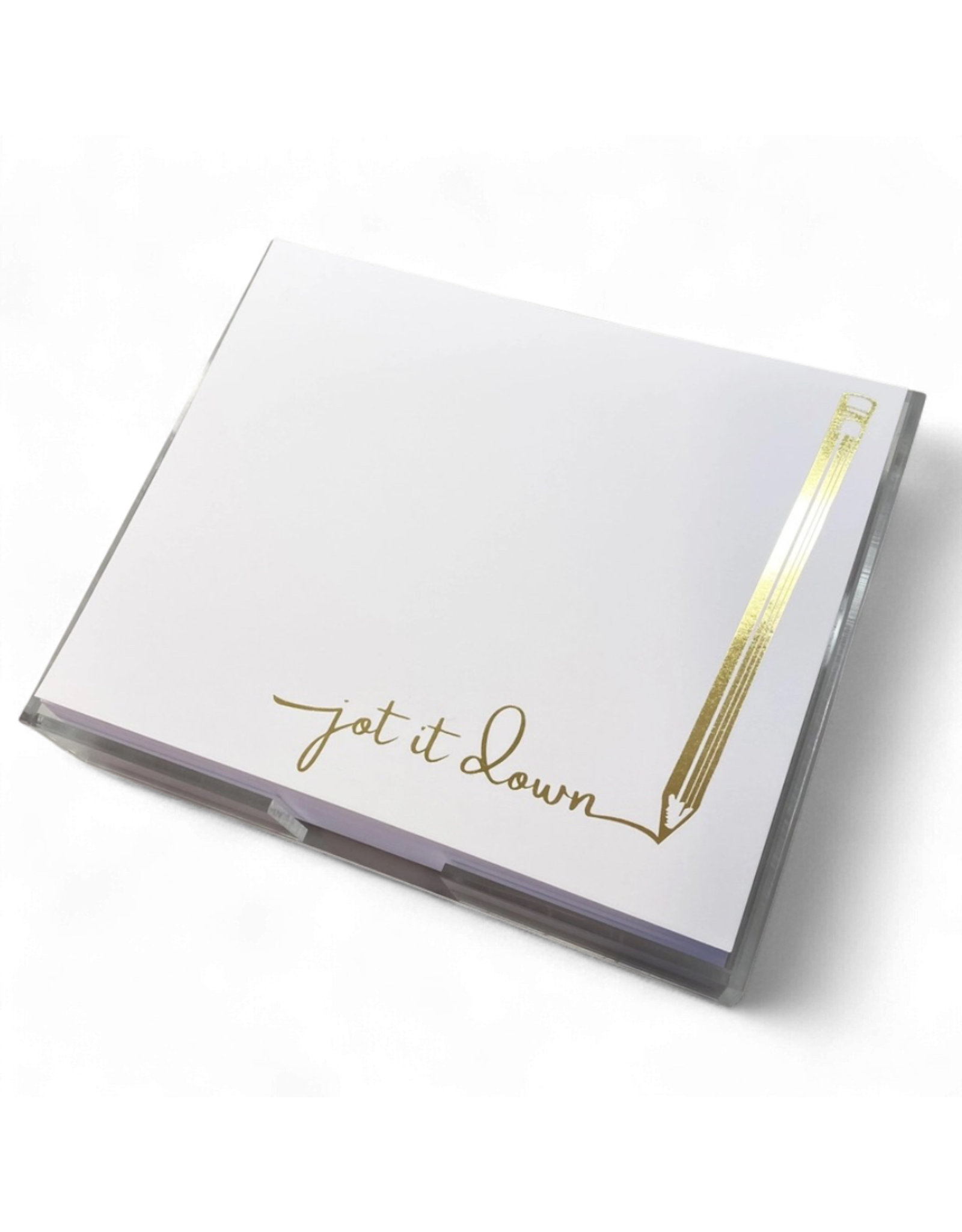 Black Ink Notepads Gold Foil LUXE 8.5 x 7 Notepad | Jot It Down Pencil