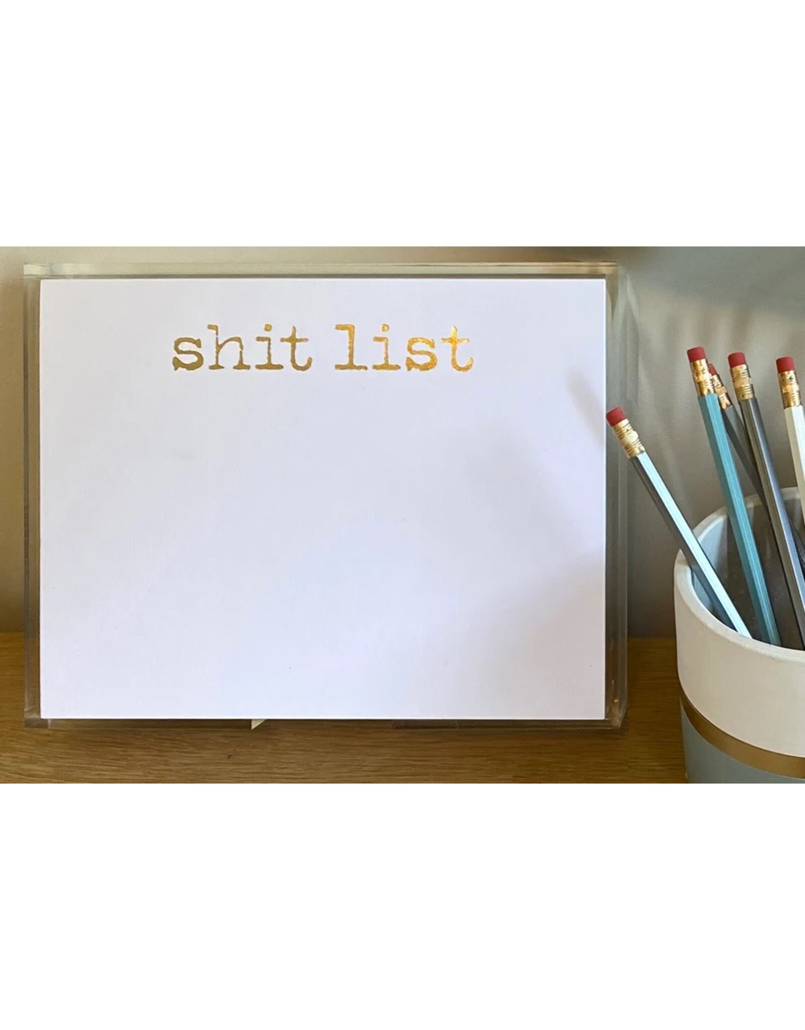 Black Ink Notepads Gold Foil LUXE 8.5 x 7 Notepad | Shit List