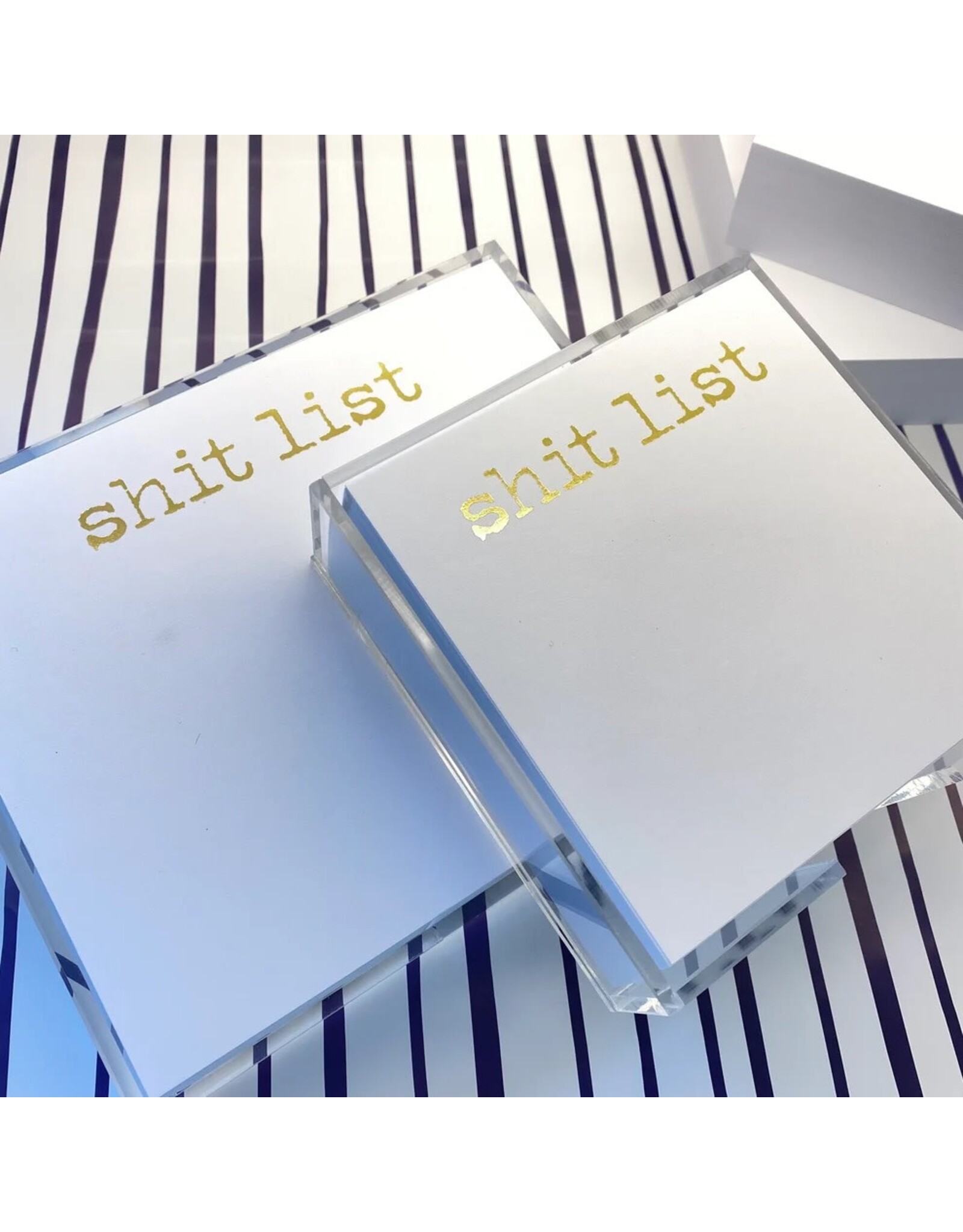 Black Ink Notepads Gold Foil LUXE 8.5 x 7 Notepad | Shit List