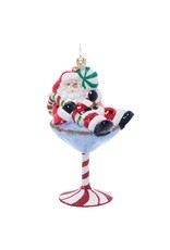 Christopher Radko Santa-Tini Santa in Martini Glass Christmas Ornament