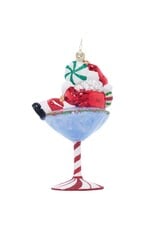 Christopher Radko Santa-Tini Santa in Martini Glass Christmas Ornament