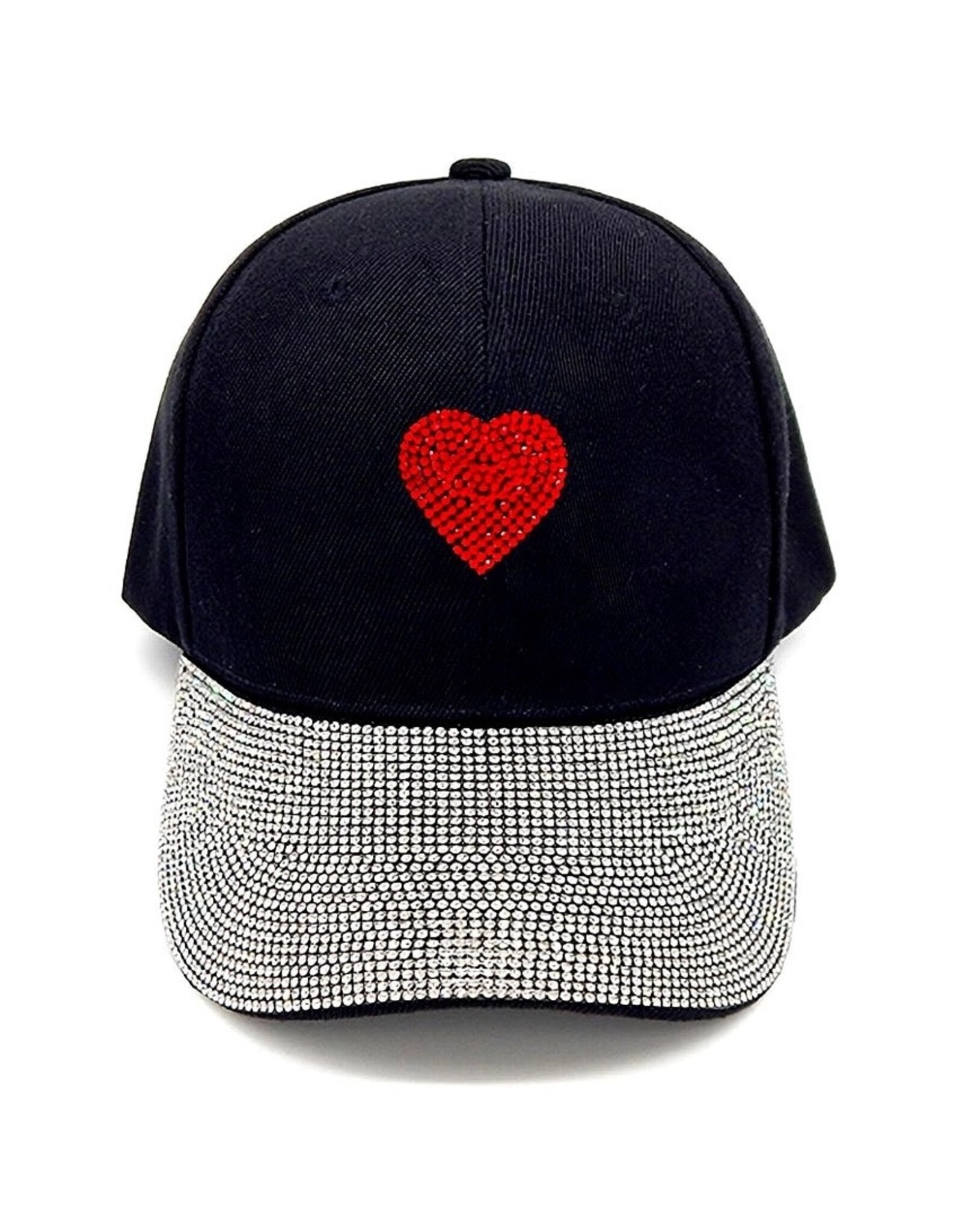 Women's Hats Rhinestone Baseball Cap W Red Heart