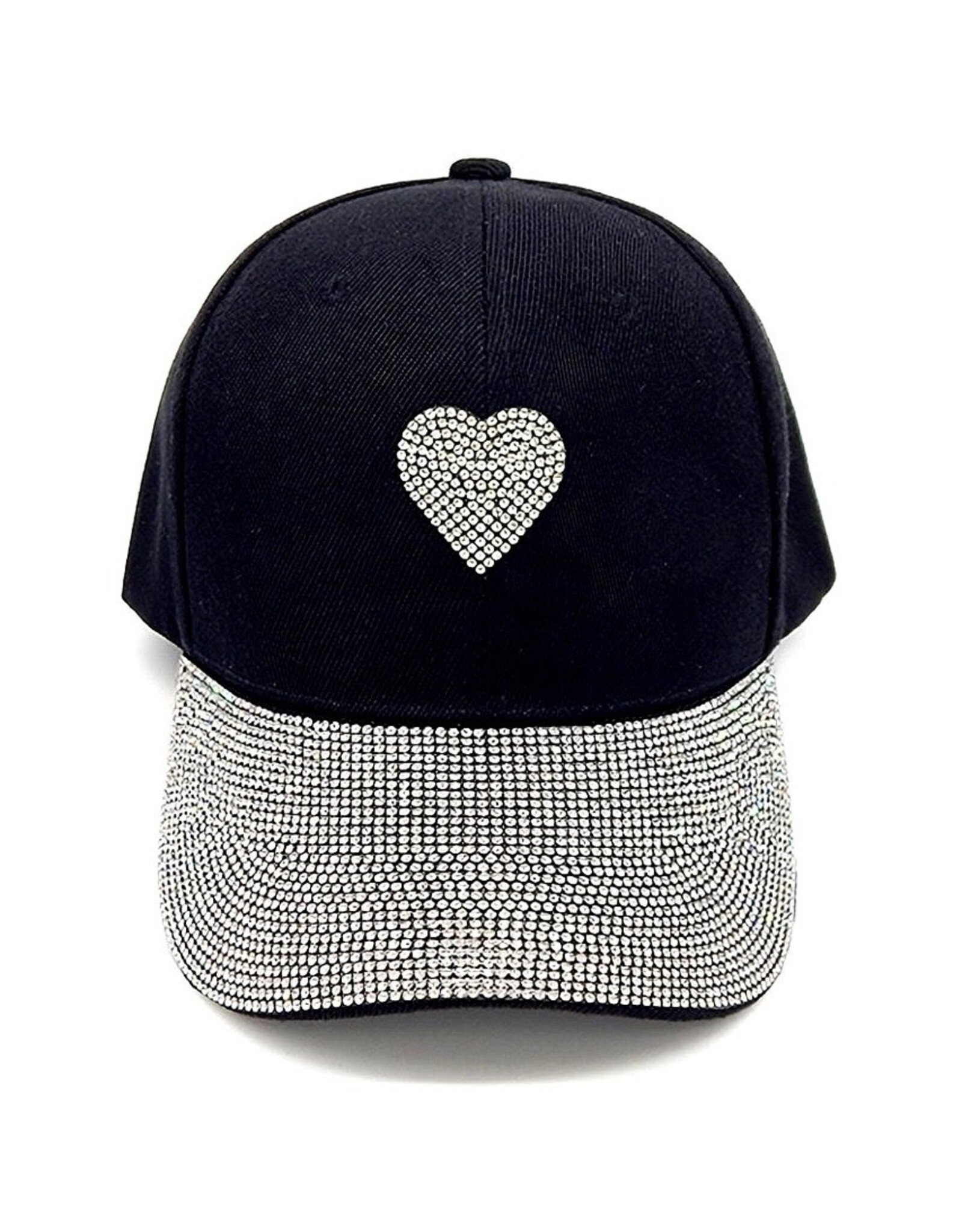 Women's Hats Rhinestone Baseball Cap W Silver Heart