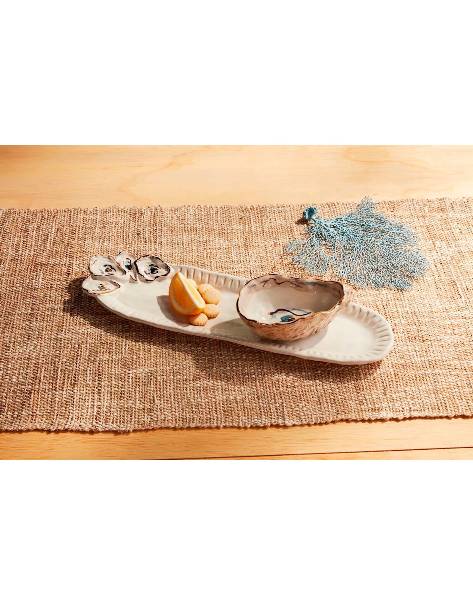 Mud Pie Oyster Tray and Tidbit Dish Dip Set