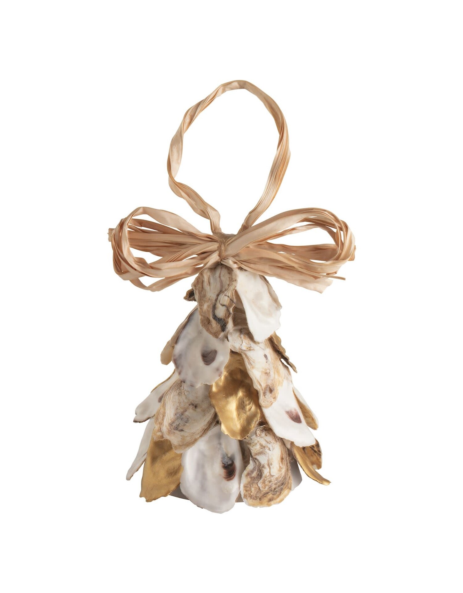 Mud Pie Oyster Shell Tree Ornament With Gold Accents