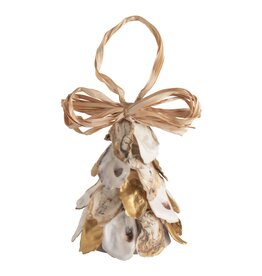 Mud Pie Oyster Shell Tree Ornament With Gold Accents