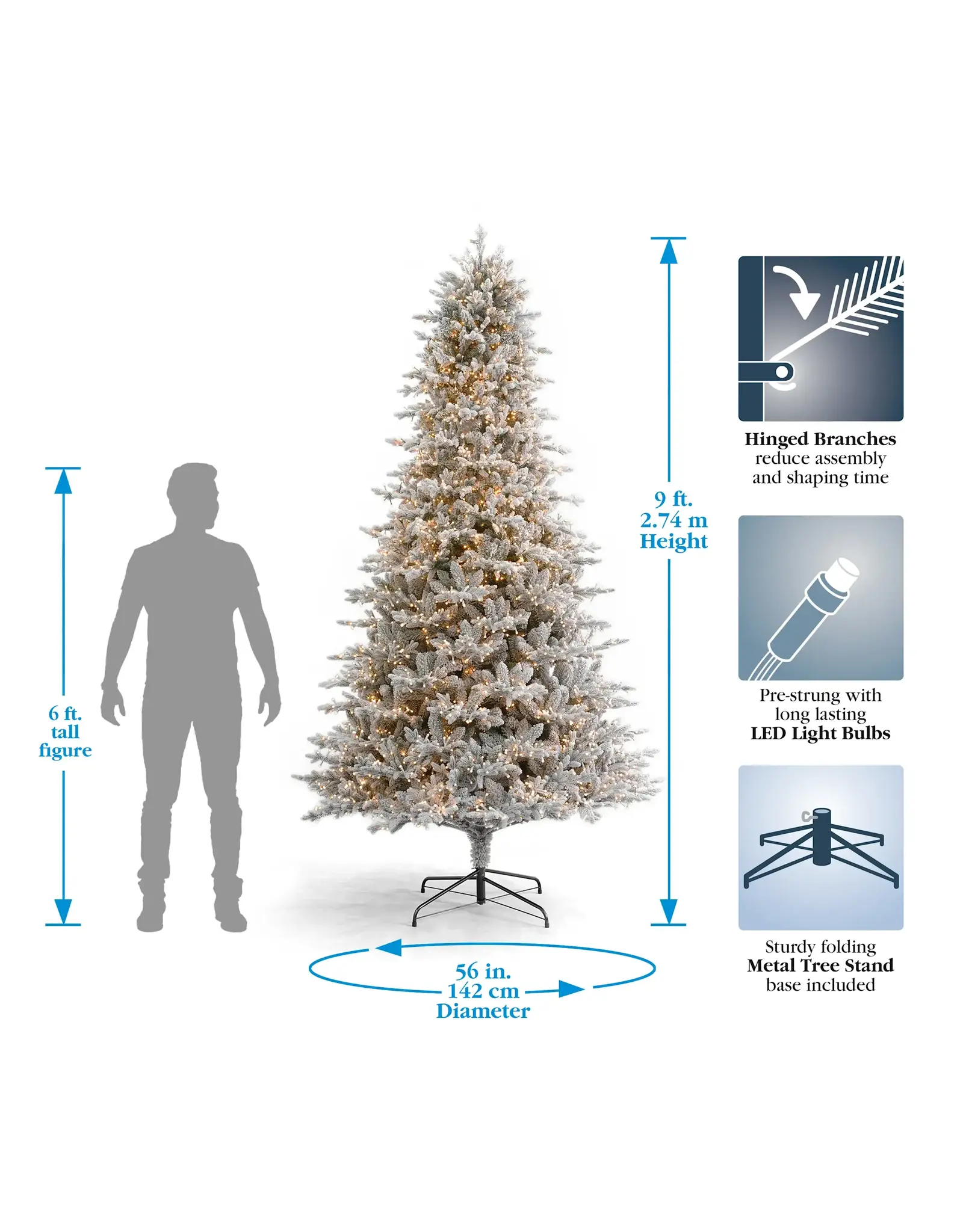 Seasonal Dandan Flocke Pine Tree 7,5 ft