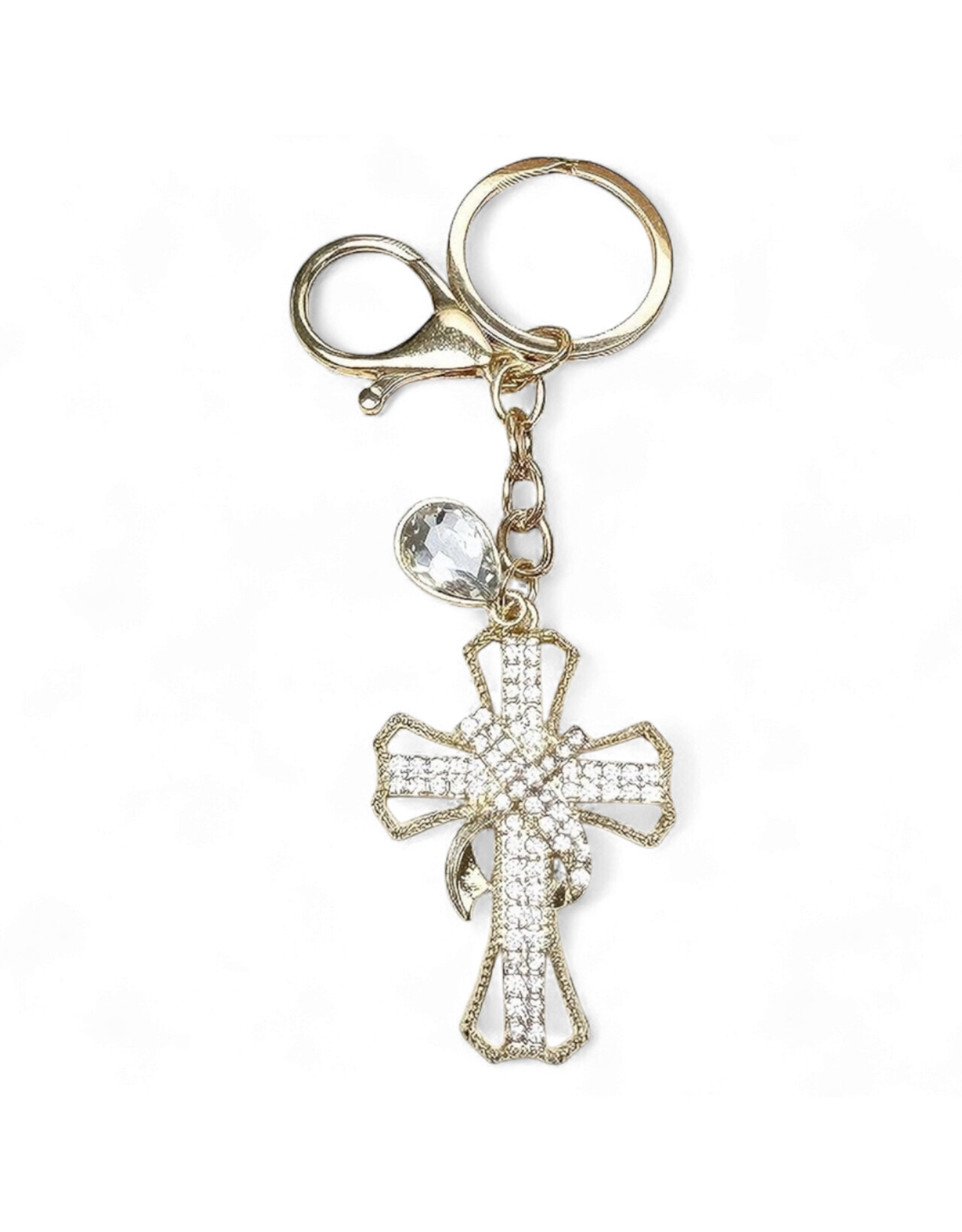 DIGS-N-GIFTS Keychains Rhinestone Bag Charms | Cross 1ct Random Color