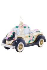 Christopher Radko Wedding Car Christmas Ornament Wedding Day Wheels Gem