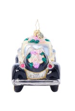 Christopher Radko Wedding Car Christmas Ornament Wedding Day Wheels Gem