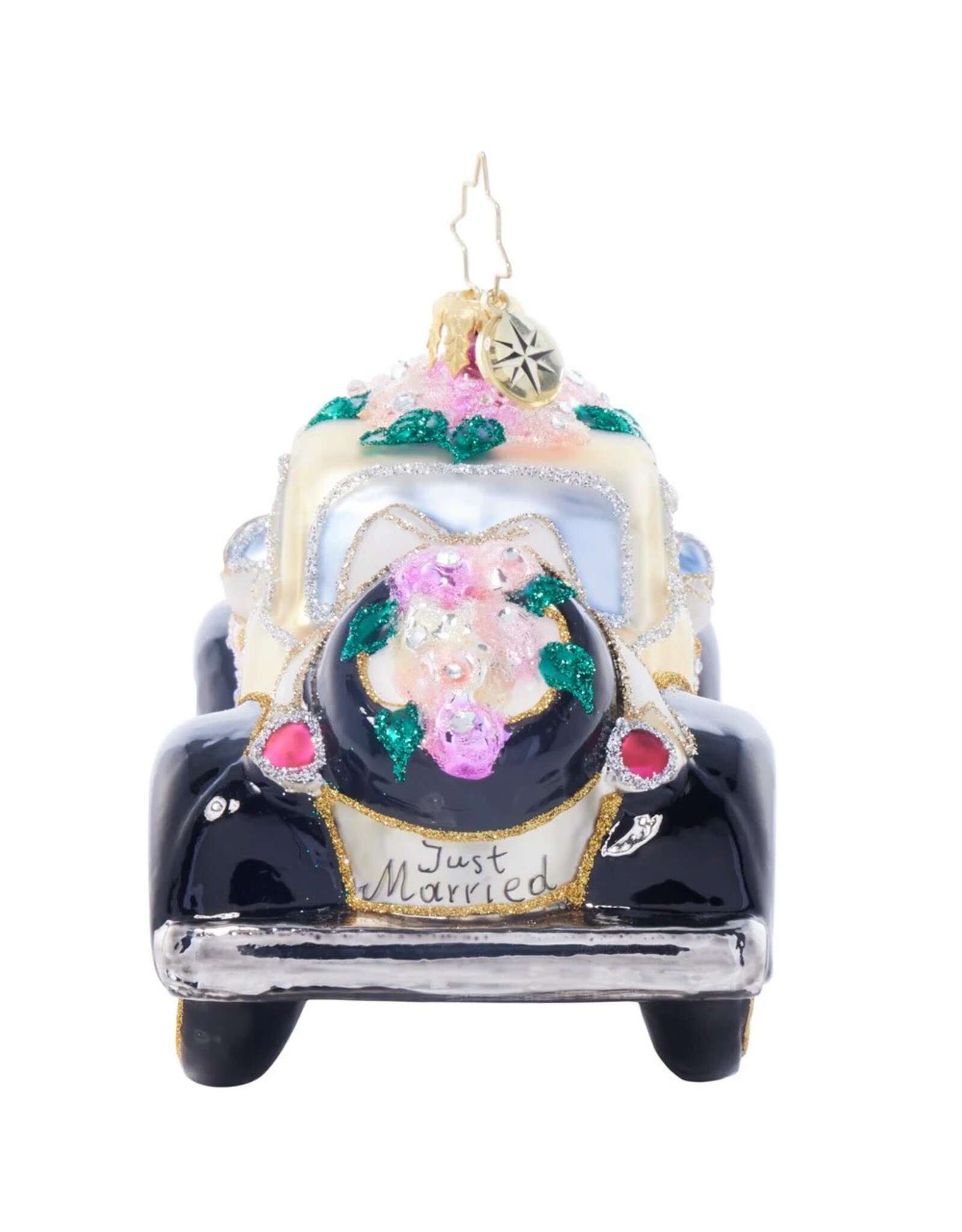 Christopher Radko Wedding Car Christmas Ornament Wedding Day Wheels Gem