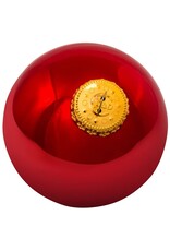 Kurt Adler Shiny Red Glass Ball Ornaments 80mm 4pc Set