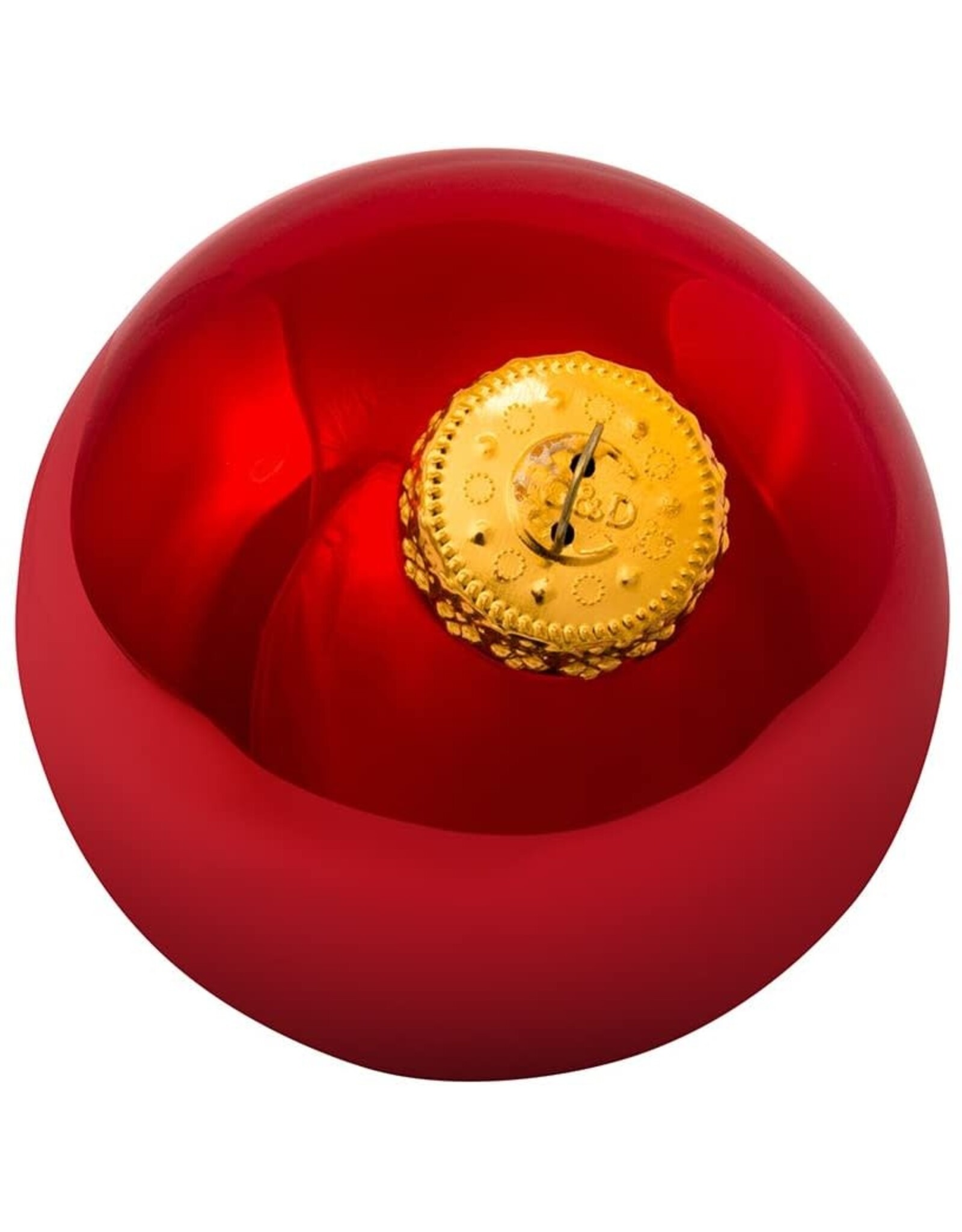 Kurt Adler Shiny Red Glass Ball Ornaments 80mm 4pc Set