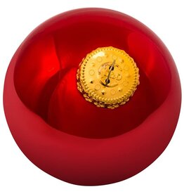 Kurt Adler Shiny Red Glass Ball Ornaments 80mm 4pc Set