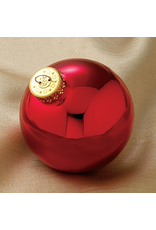Kurt Adler Shiny Red Glass Ball Ornaments 80mm 4pc Set