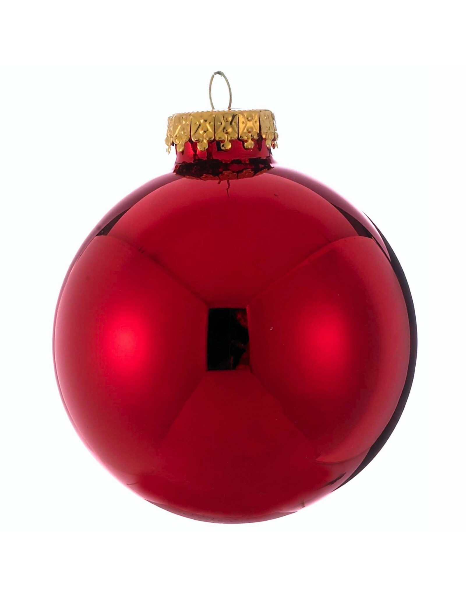 Kurt Adler Shiny Red Glass Ball Ornaments 80mm 4pc Set