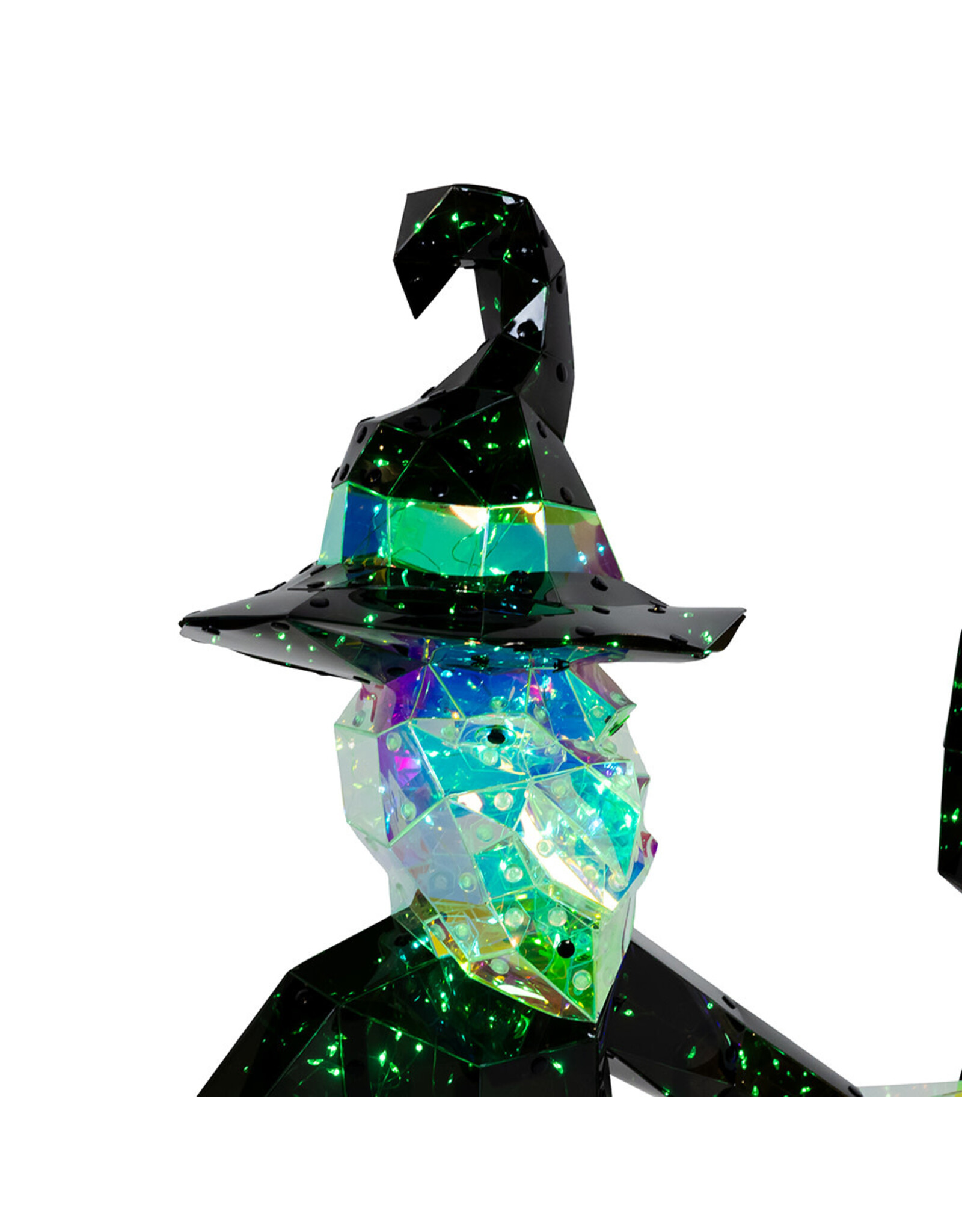 Kurt Adler Halloween Prismatics LED Witch w Ghosts 3pc Set 12-22H