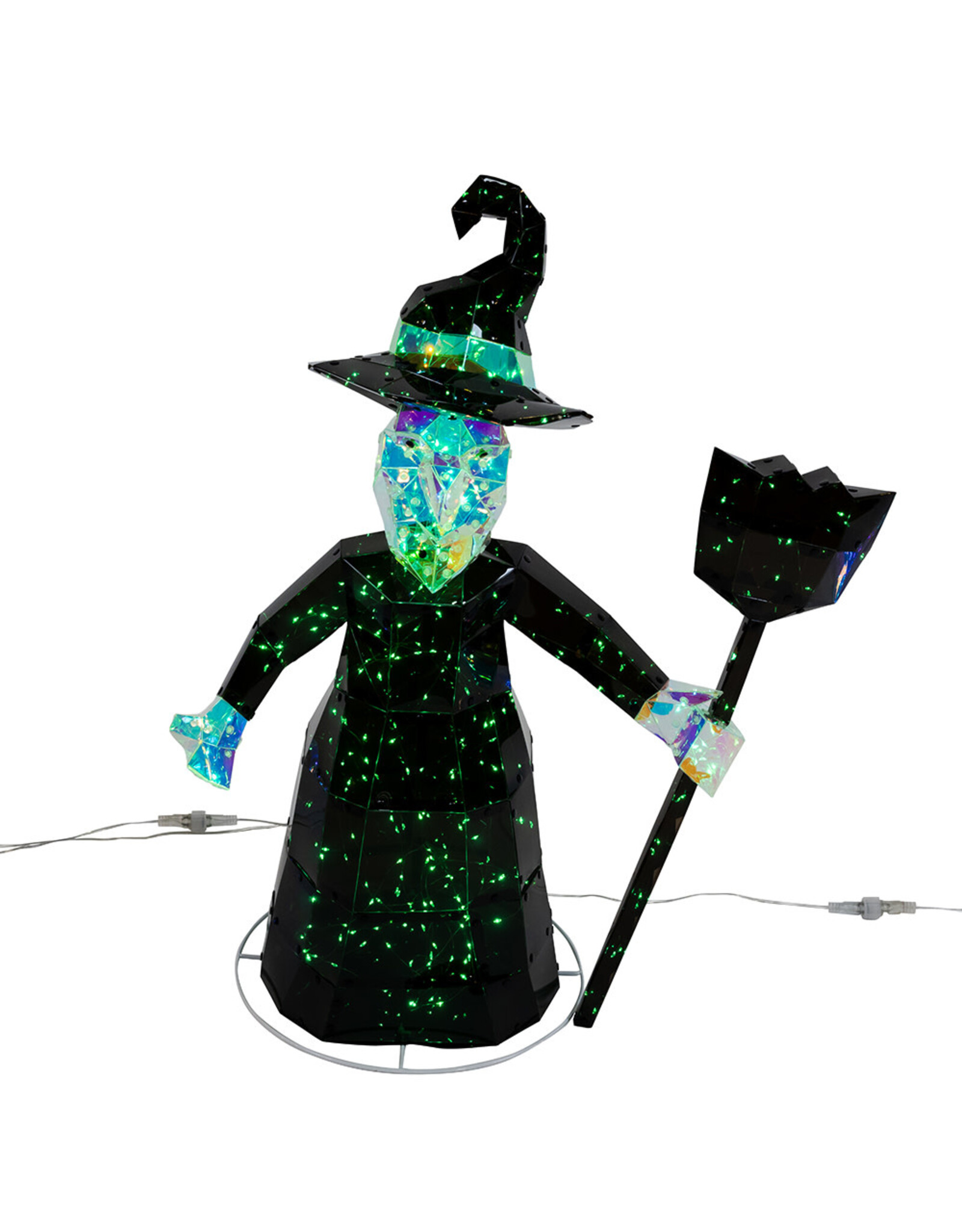 Kurt Adler Halloween Prismatics LED Witch w Ghosts 3pc Set 12-22H