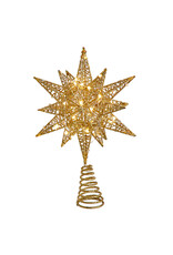 Kurt Adler Treetop Gold Starburst Tree Topper 11H Twinkling LED
