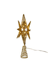 Kurt Adler Treetop Gold Starburst Tree Topper 11H Twinkling LED