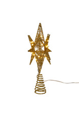 Kurt Adler Treetop Gold Starburst Tree Topper 11H Twinkling LED
