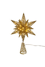 Kurt Adler Treetop Gold Starburst Tree Topper 11H Twinkling LED