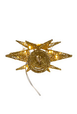 Kurt Adler Treetop Gold Starburst Tree Topper 11H Twinkling LED