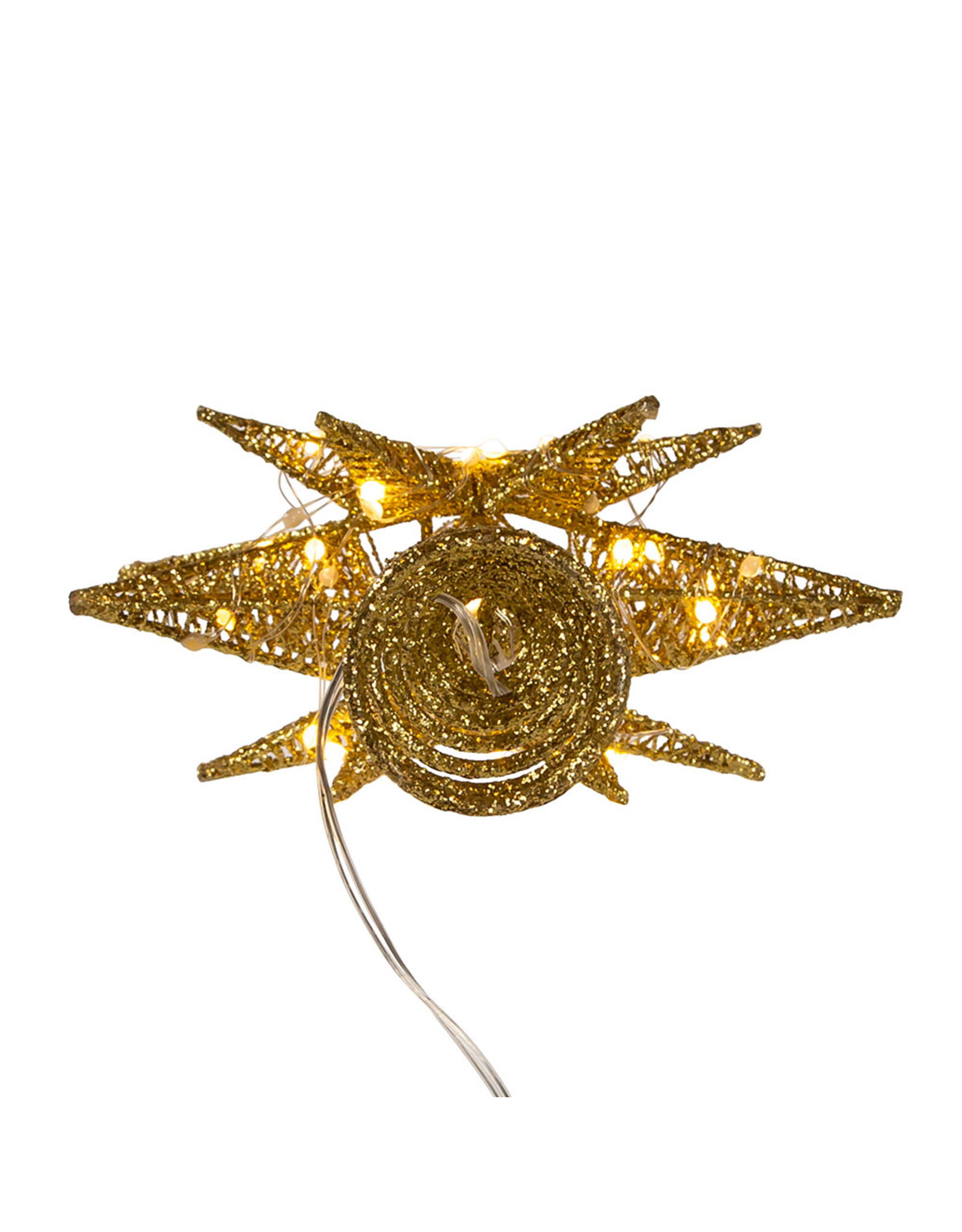Kurt Adler Treetop Gold Starburst Tree Topper 11H Twinkling LED
