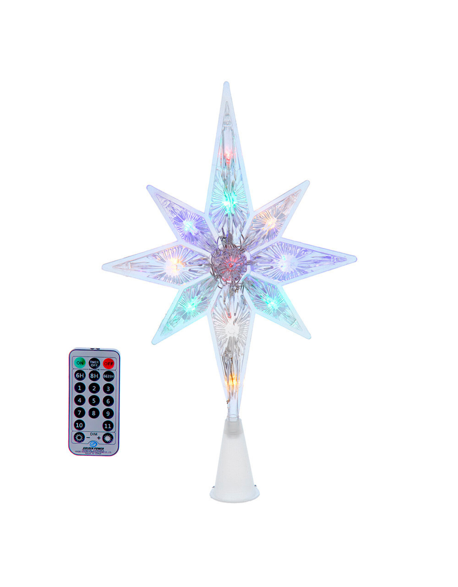 Kurt Adler Star Treetop 11L Dual Color Multi-WW LED w Remote