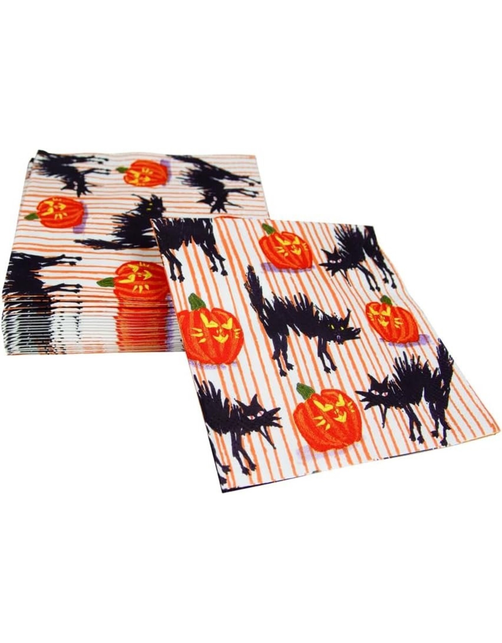 Caspari Halloween Party Paper Cocktail Napkins 20pk Black Cats