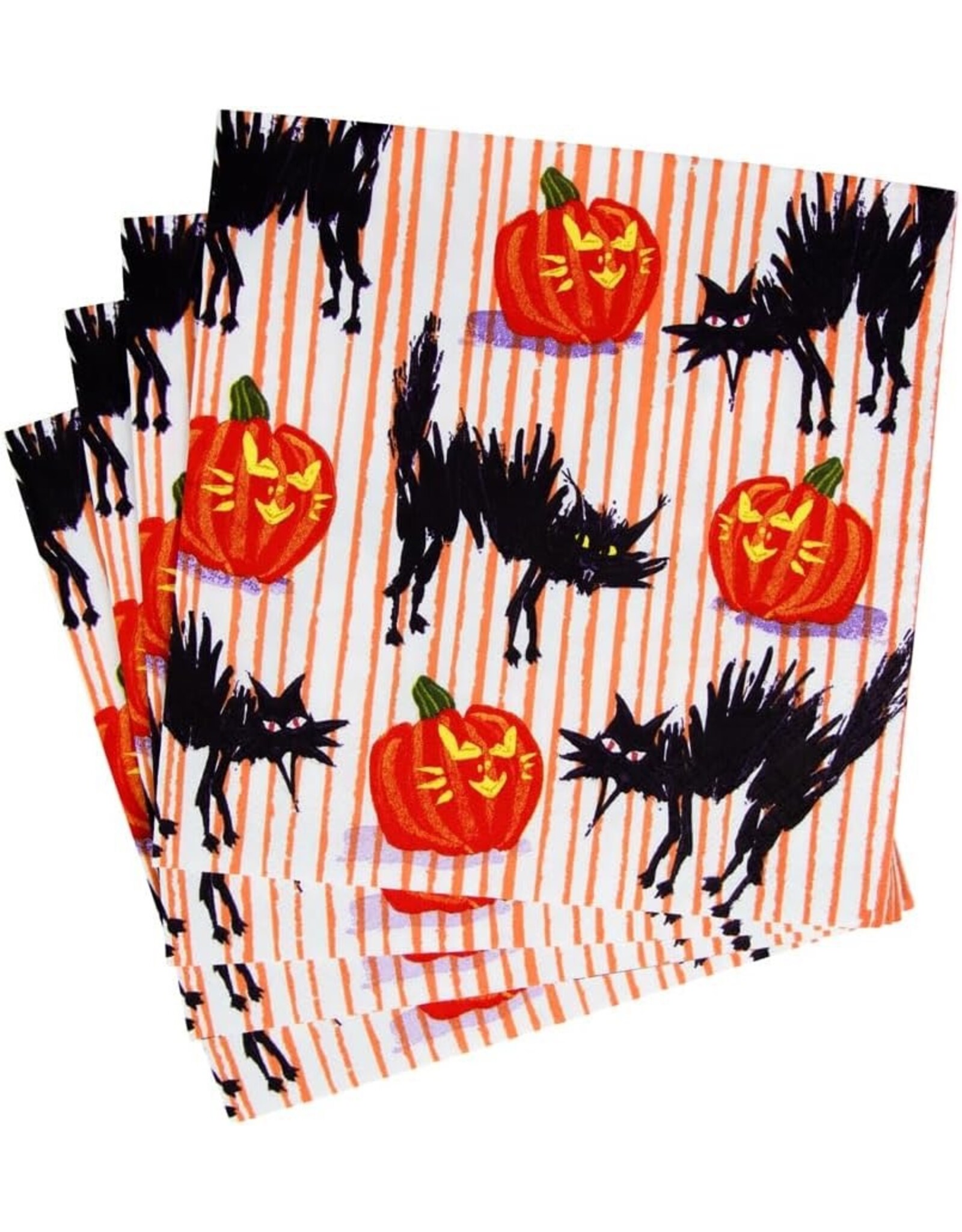 Caspari Halloween Party Paper Cocktail Napkins 20pk Black Cats