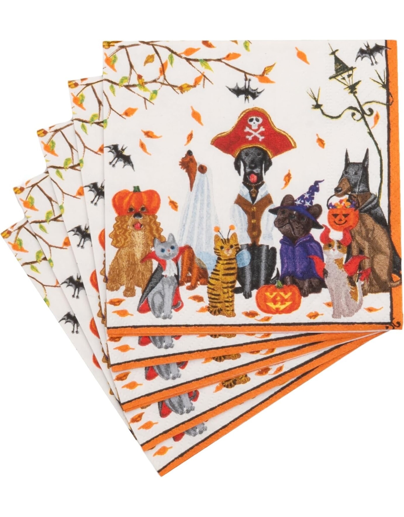 Caspari Halloween Party Paper Cocktail Napkins 20pk Halloween Pets