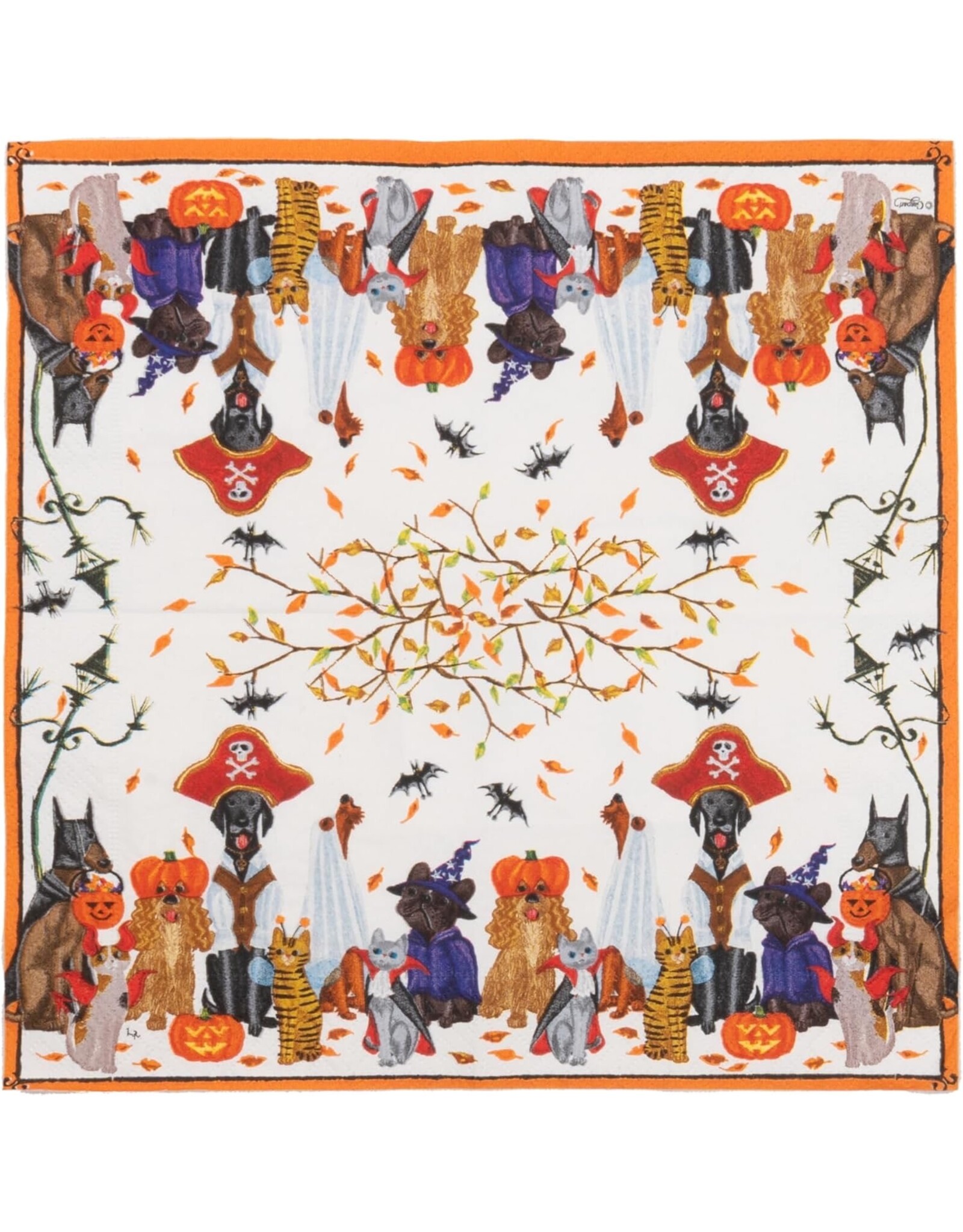 Caspari Halloween Party Paper Cocktail Napkins 20pk Halloween Pets