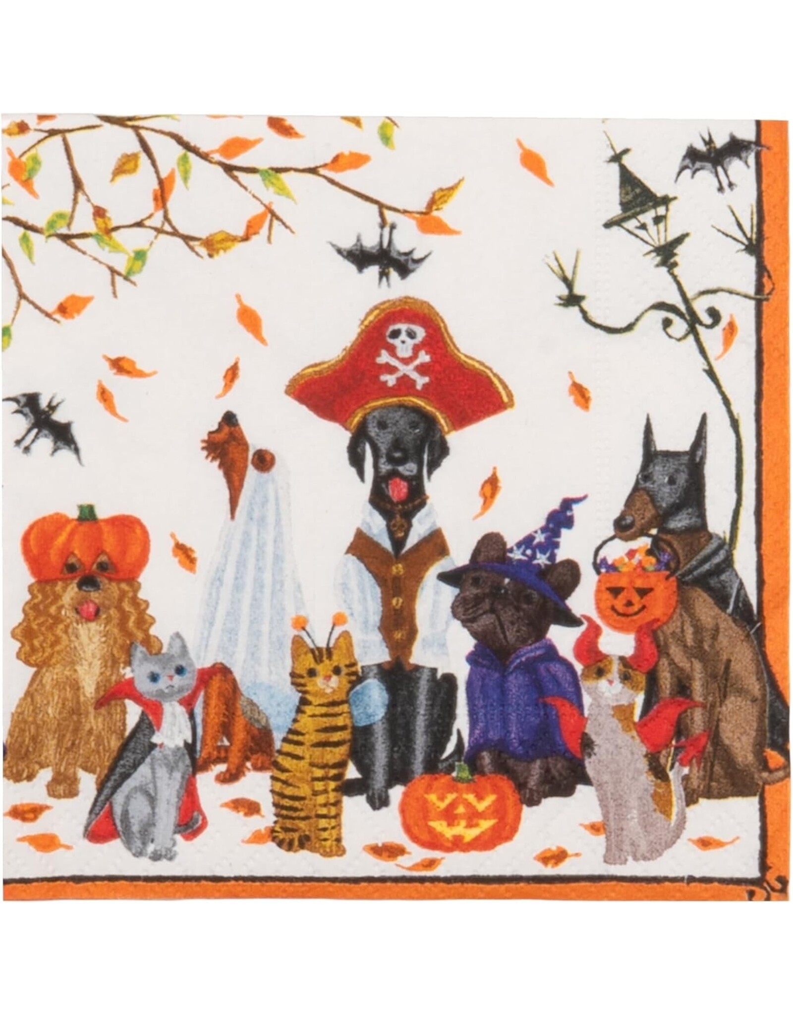 Caspari Halloween Party Paper Cocktail Napkins 20pk Halloween Pets