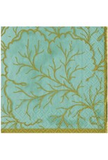 Caspari Paper Cocktail Napkins 20ct Gilded Majolica Saltwater