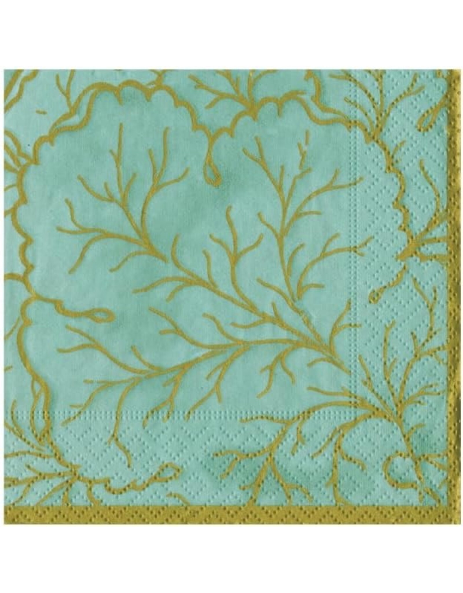 Caspari Paper Cocktail Napkins 20ct Gilded Majolica Saltwater
