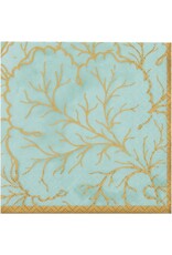 Caspari Paper Cocktail Napkins 20ct Gilded Majolica Saltwater