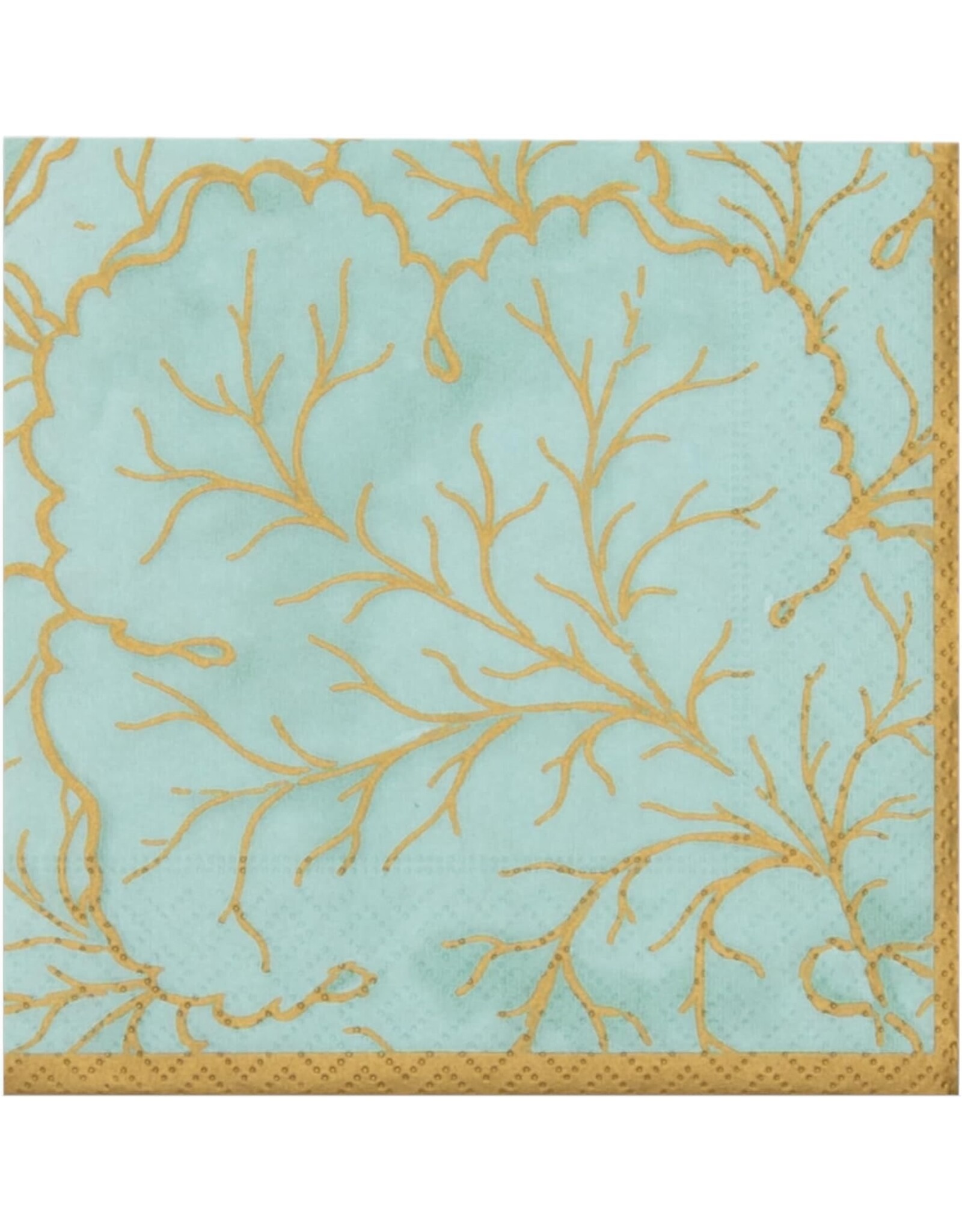 Caspari Paper Cocktail Napkins 20ct Gilded Majolica Saltwater