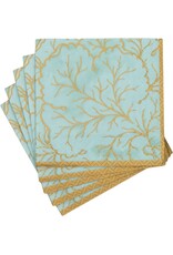 Caspari Paper Cocktail Napkins 20ct Gilded Majolica Saltwater