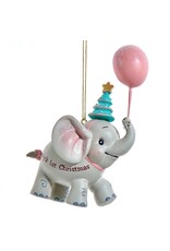 Kurt Adler Baby’s 1st Christmas Elephant w PINK Balloon