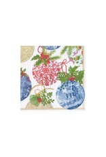 Caspari Christmas Paper Cocktail Napkins 20pk Porcelain Ornaments