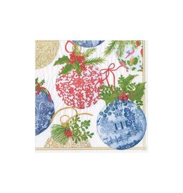 Caspari Christmas Paper Cocktail Napkins 20pk Porcelain Ornaments