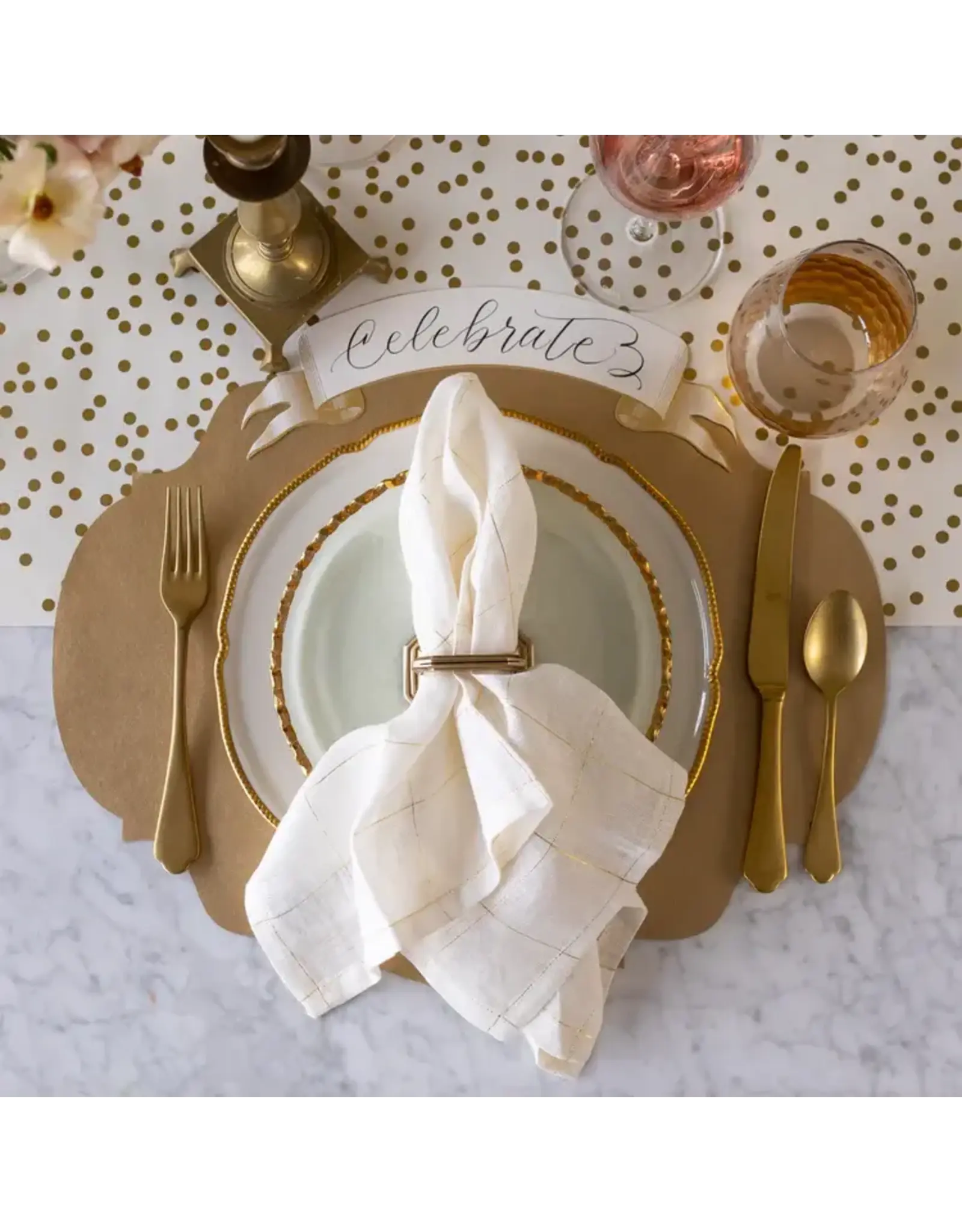Hester & Cook French Frame Die-cut Placemats 12ct Metallic Gold