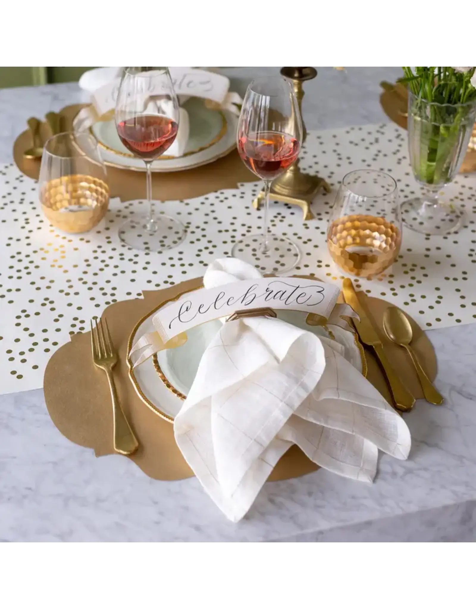 Hester & Cook French Frame Die-cut Placemats 12ct Metallic Gold