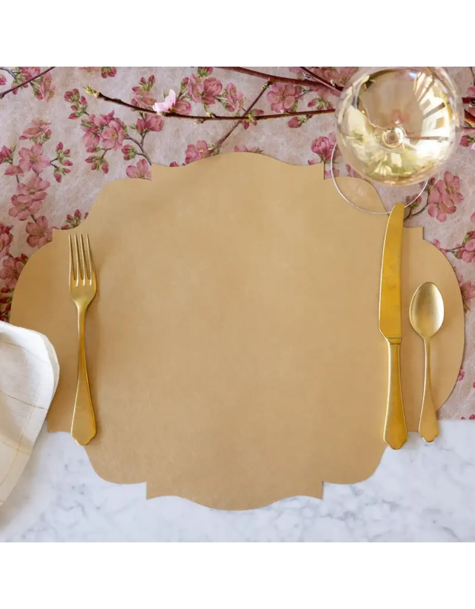 Hester & Cook French Frame Die-cut Placemats 12ct Metallic Gold