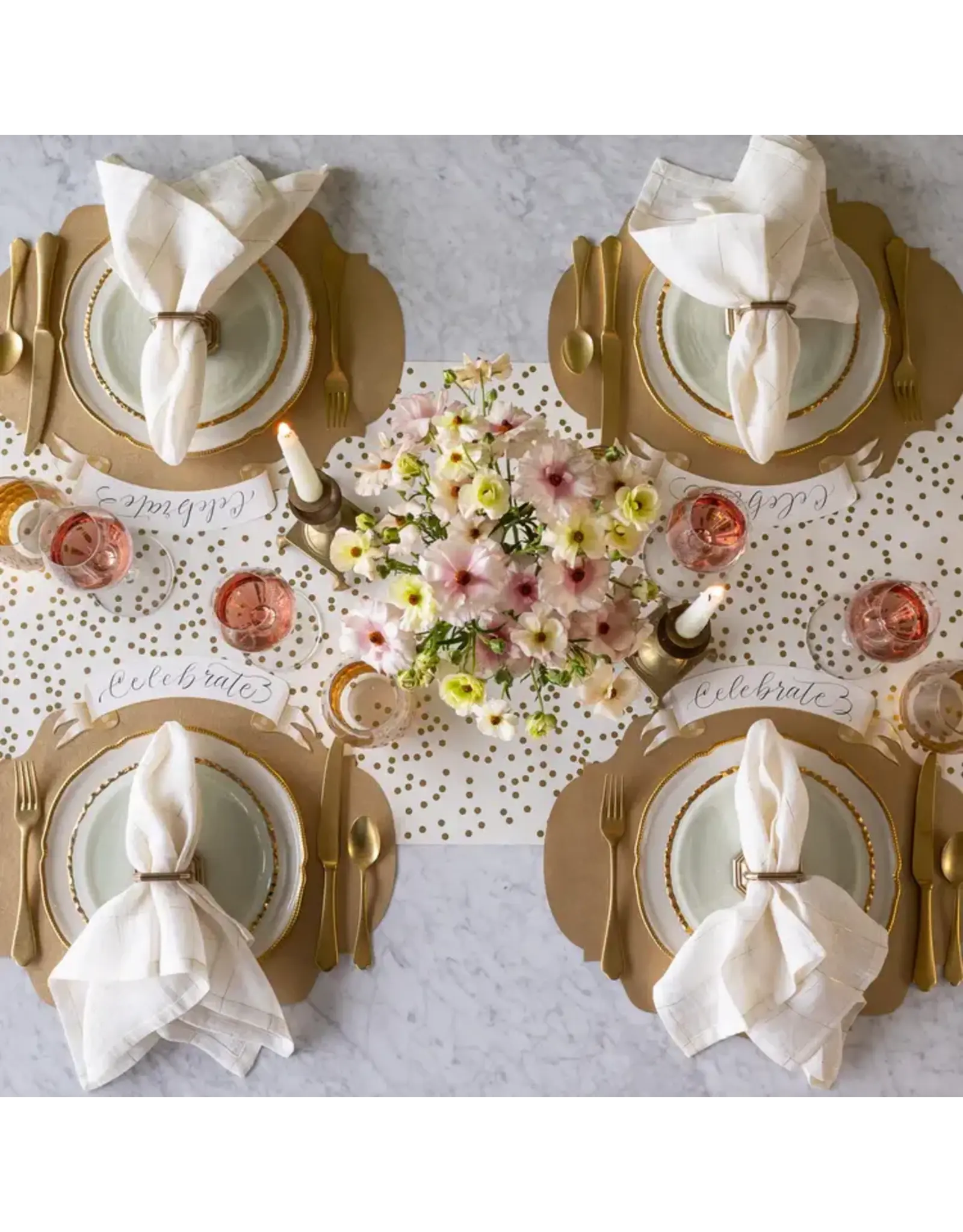 Hester & Cook French Frame Die-cut Placemats 12ct Metallic Gold