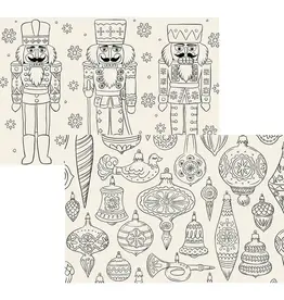 Hester & Cook Christmas Coloring Placemat 18pk 2 Assorted Styles